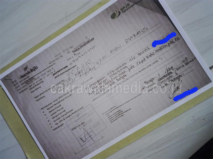 bukti kuitansi pembayaran bpjs dari kontraktor