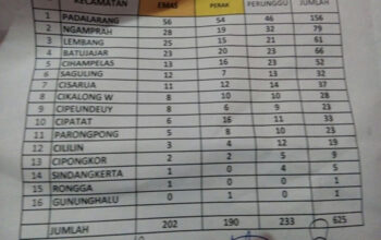 Inilah Hasil Akhir Perolehan Medali Porkab Bandung Barat 2016