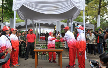 Api PON XIX Jawa Barat Tiba di Kota Cimahi