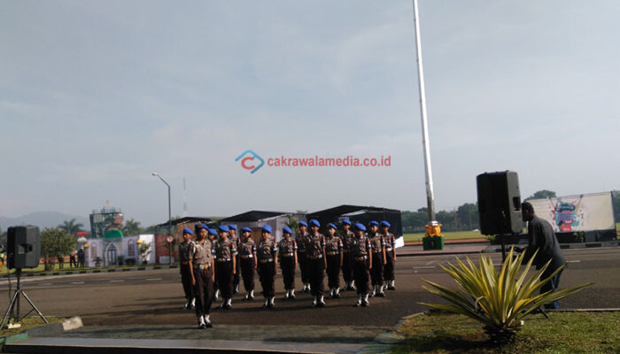 Atraksi Polisi Cilik Meriahkan Pembukaan Simulasi Pengamanan Pilkada Kota Cimahi