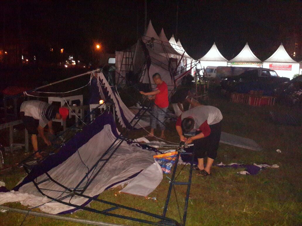 Diterjang Angin Kencang, 7 Stand di Pameran Pembangunan Pariwisata Pangandaran Ambruk