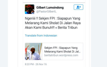FPI Pertimbangkan Polisikan Pastor Gilbert Lumoindong Lantaran Cuitannya di Twitter