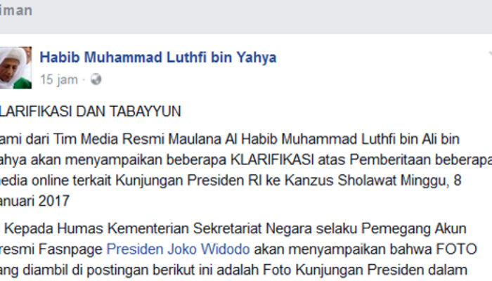 Tim Media Habib Muhammad Luthfi Luruskan Berita di Sejumlah Media Online