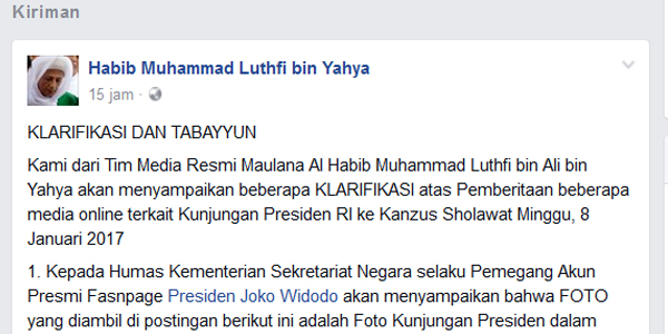 
					Tim Media Habib Muhammad Luthfi Luruskan Berita di Sejumlah Media Online