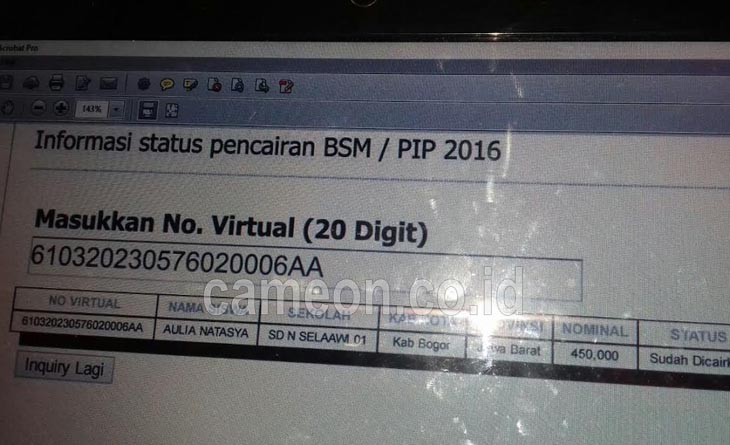 Dana Kartu Indonesia Pintar di SD Negri 1 Slaawi Dipertanyakan Wali Murid
