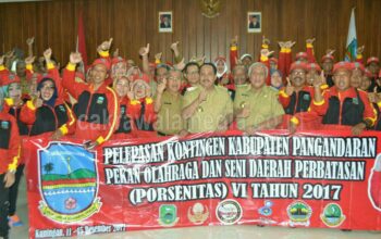 Bupati Lepas 113 Kontingen Kabupaten Pangandaran Porsenitas VI 2017