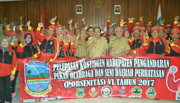 Bupati Lepas 113 Kontingen Kabupaten Pangandaran Porsenitas VI 2017