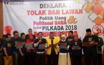 Panwaslu Bandung Barat Deklarasikan Tolak Politik Uang dan Politisasi SARA