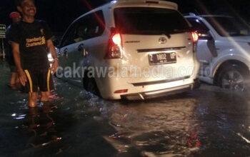 Jalan Raya Kalipucang – Pangandaran Terendam Banjir, Pengendara Diminta Waspada