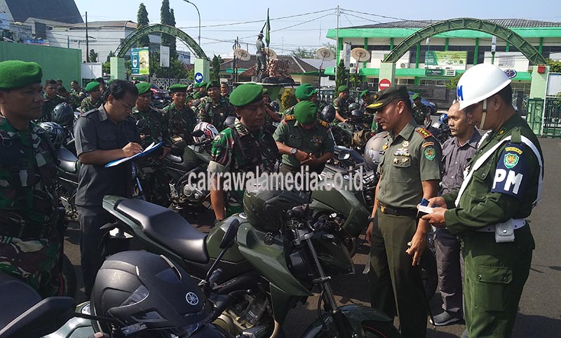Denpom Periksa Kendaraan Dinas Prajurit Kodim 0612 Tasikmalaya