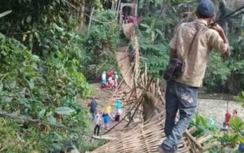 Naas, Hendak Pergi Hajatan, Rombongan Pengantin Jatuh di Jembatan Gantung Cigerentel