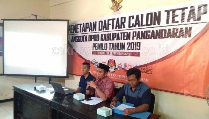 KPU Pangandaran Tetapkan 342 Daptar Calon Tetap Anggota DPRD 2019