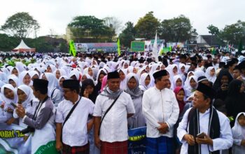 Puluhan Ribu Santri Ikuti Apel HSN ke-3 di Kota Tasikmalaya