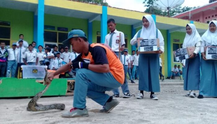 Saat Jaka Si Pawang Ular, Galang Dana Peduli Tsunami Palu di Sekolahnya