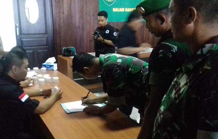 90 Anggota Kodim 0612 di Tes Urine