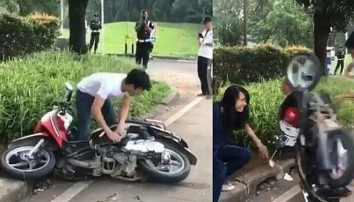 Tak Terima Ditilang, Pria Ini Nekad Merusak Motor Pacar