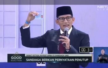 Menutup Sesi Debat, Sandiaga: Ini Menjadikan Kartu Kami