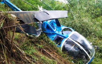 Heli Jatuh Saat Lakukan Pendaratan Darurat