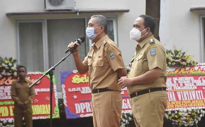 Ini Pesan Bupati dan Wakil Bupati Pangandaran di Apel Pertamanya foto humas