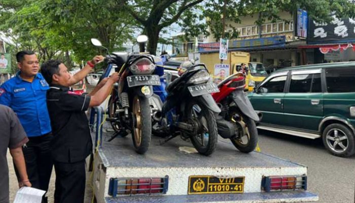 Operasi Penertiban Knalpot Bising, Polres Tasikmalaya Kota Gempur Pelanggaran di Jalan Raya