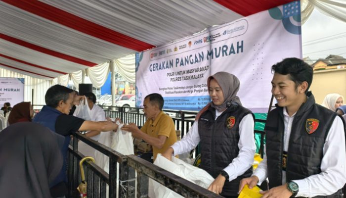 Inflasi Terkendali, Ratusan Warga Padati Operasi Pangan Murah Polres Tasikmalaya