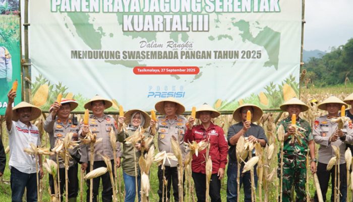 Panen Raya Jagung, Polres Tasikmalaya Dukung Swasembada Pangan