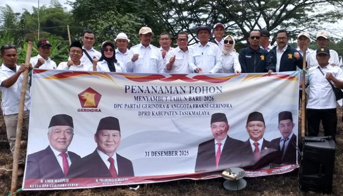 Gerindra Kab. Tasikmalaya Tanam Pohon, Tutup 2025 dengan Doa dan Santunan Anak Yatim