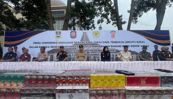 Musnahkan 2,1 Juta Batang Rokok Ilegal, Komitmen Pemda KBB Tegakkan Hukum Melalui Program DBHCHT