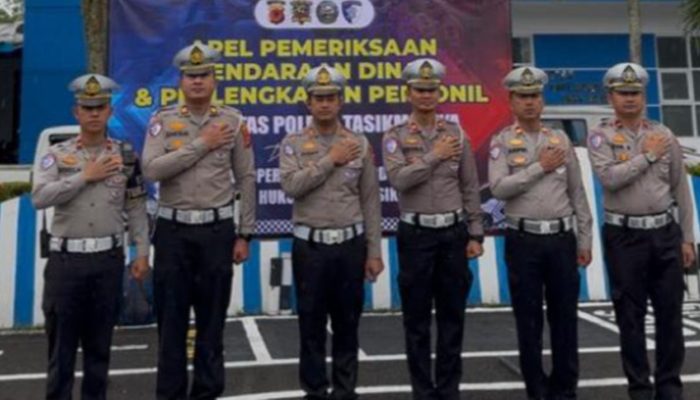 Siap Kawal Pemudik, Satlantas Polres Tasikmalaya Gelar Apel dan Inspeksi Armada