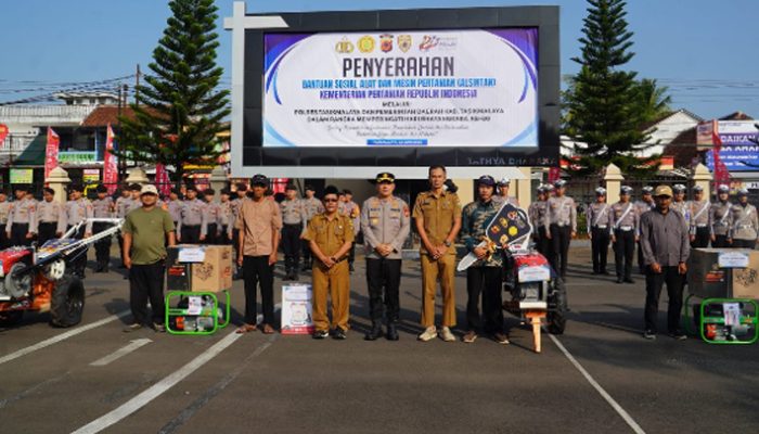 Dukung Ketahanan Pangan, Polres Tasikmalaya Perkuat Sektor Pertanian Lewat Bantuan Alsintan