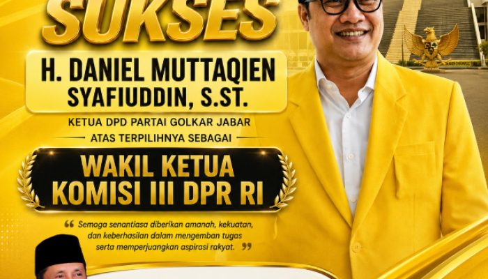 Daniel Muttaqien Dipercaya Pimpin Komisi III DPR, Golkar Tasikmalaya Bangga