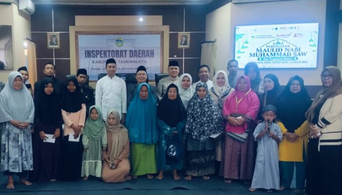 Maulid Nabi, Inspektorat Kabupaten Tasikmalaya Berbagi Santunan untuk Yatim dan Lansia