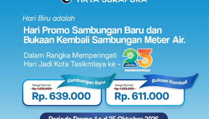 Tirta Sukapura Tebar Diskon Sambungan Air, Tarif Dipangkas Hampir Separuh